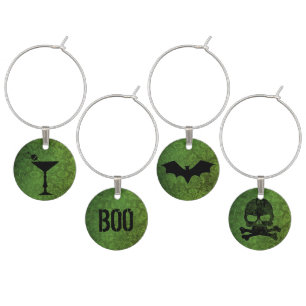 Boos and Booze Halloween Green Wine Charms