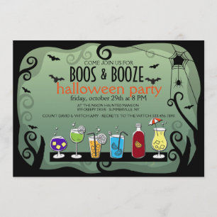 BOOS and BOOZE Halloween Invitation