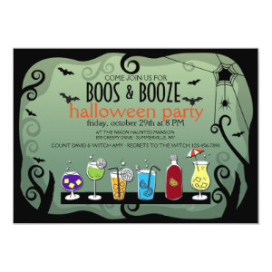 BOOS and BOOZE Halloween Invitation