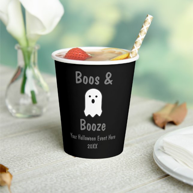 Boos and Booze Halloween Paper Cups (Insitu)