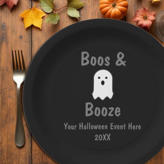 Boos and Booze Halloween Paper Plates (Creator Uploaded)