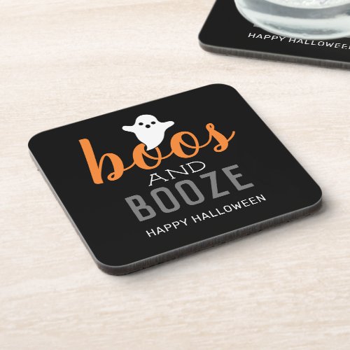 Boos and Booze Halloween Party Beverage Coaster