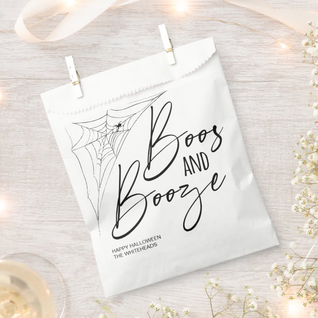 Boos and Booze Halloween Party Favor Bag (Clipped)