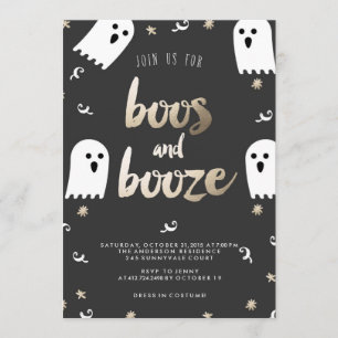 BOOS AND BOOZE HALLOWEEN PARTY invitation