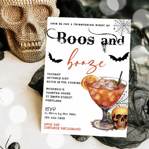 Boos And Booze Halloween Party Invitation
