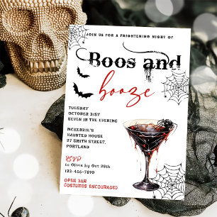 Boos And Booze Halloween Party Invitation