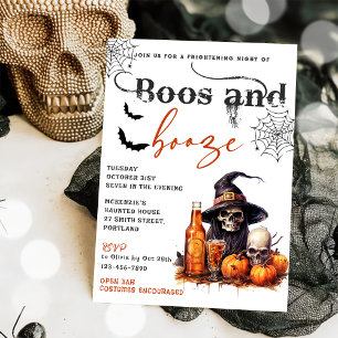 Boos And Booze Halloween Party Invitation