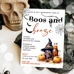Boos And Booze Halloween Party Invitation