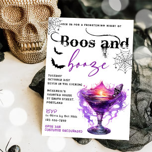 Boos And Booze Halloween Party Invitation