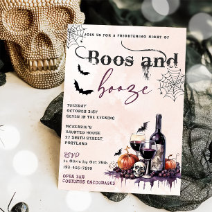 Boos And Booze Halloween Party Invitation