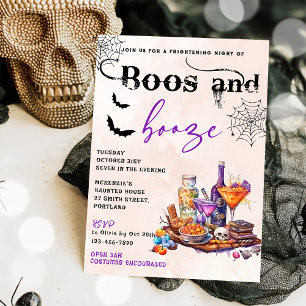 Boos And Booze Halloween Party Invitation