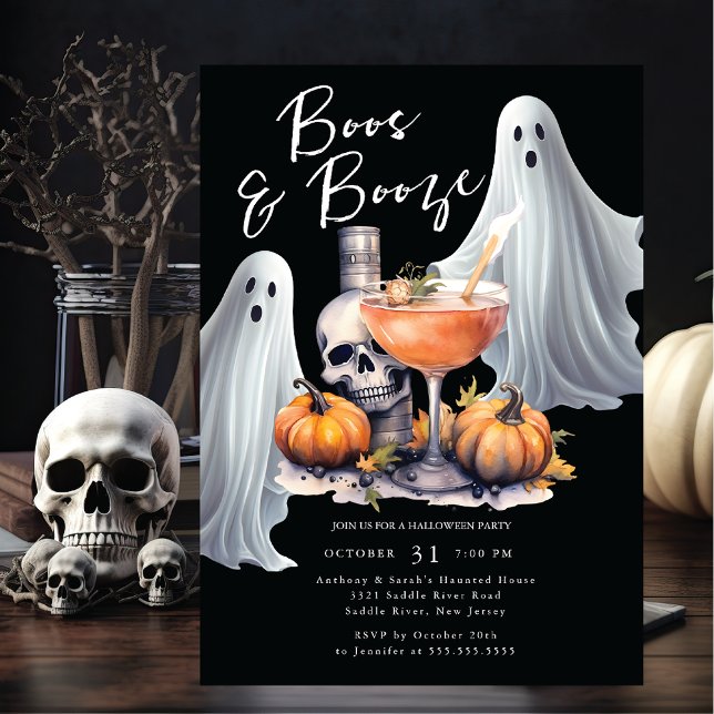 Boos and Booze Halloween Party Invitation (Creator Uploaded)