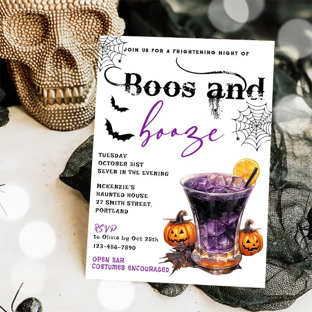 Boos And Booze Halloween Party Invitation (Creator Uploaded)