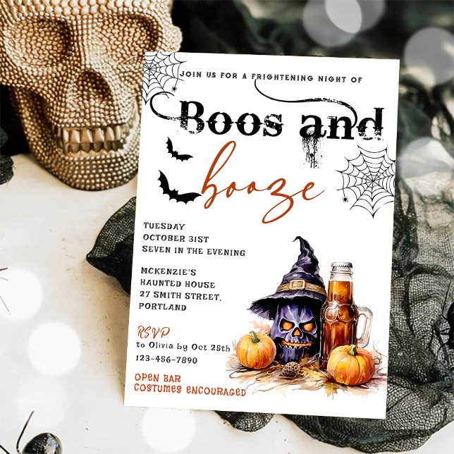 Boos And Booze Halloween Party Invitation (Creator Uploaded)