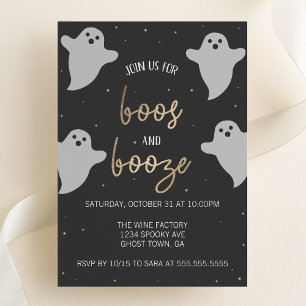Boos and Booze Halloween Party Invitation