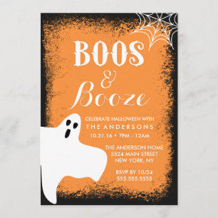 Boos and Booze Halloween Party Invitation