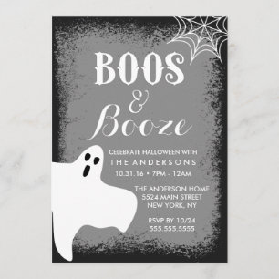 Boos and Booze Halloween Party Invitation