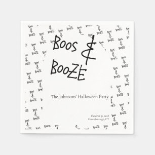 Boos and Booze Halloween Party Minimal Napkins