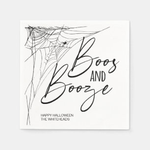 Boos and Booze Halloween Party Napkins