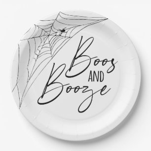 Boos and Booze Halloween Party Paper Plates
