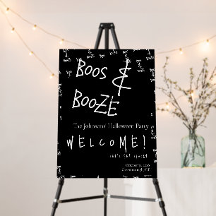 Boos and Booze Halloween Party Welcome Sign