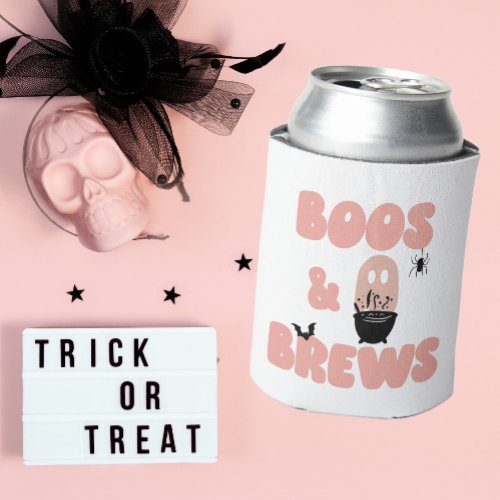 Boos and Brews Cute Halloween  Can Cooler