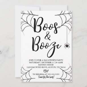 Boos & Booze Adult Halloween Party Invitation