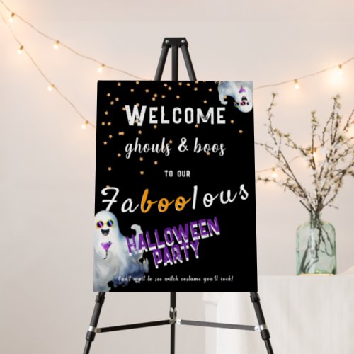 Boos Booze Faboolous Halloween Party Welcome Sign