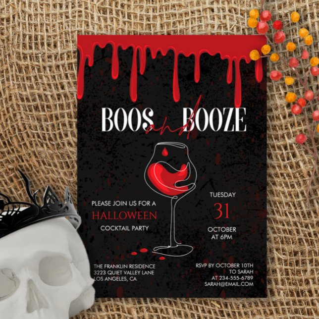 Boos & Booze Halloween Cocktail Party Invitation  (Creator Uploaded)