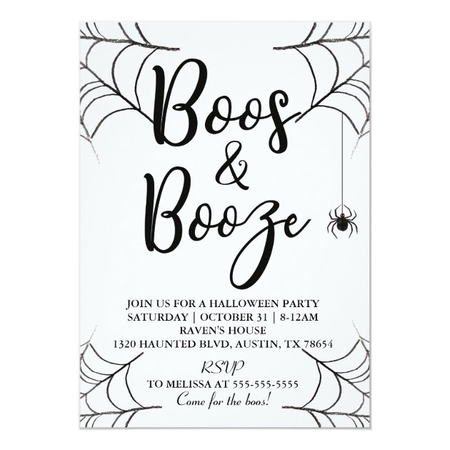Boos & Booze Halloween Invitation