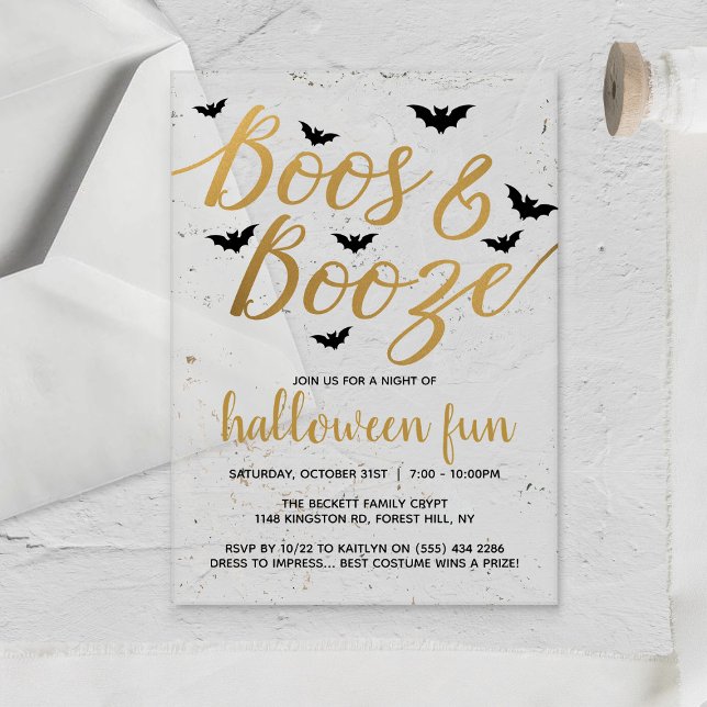 Boos & Booze Halloween Party Acrylic Invitations (Creator Uploaded)
