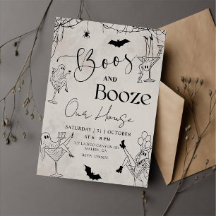 Boos & Booze Halloween Party Invitation