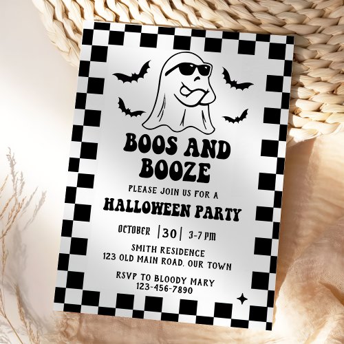 Boos  Booze Halloween Party Invitation