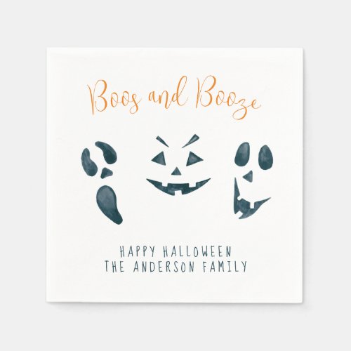 Boos  Booze Halloween Party Napkins