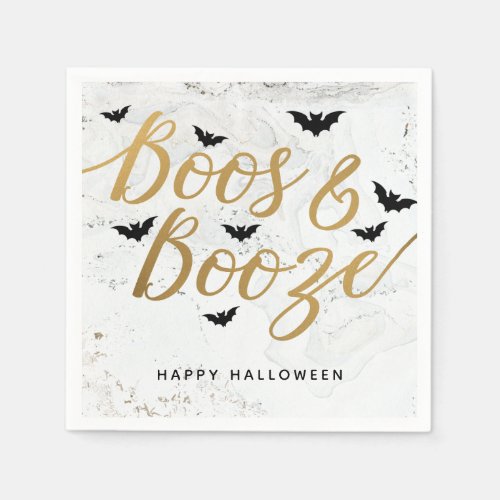 Boos  Booze Halloween Party Napkins