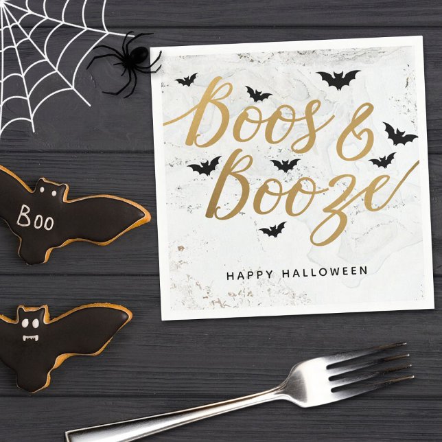 Boos & Booze Halloween Party Napkins (Creator Uploaded)