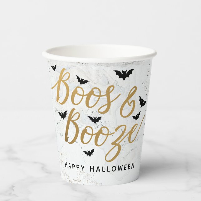 Boos & Booze Halloween Party Paper Cups (Front)