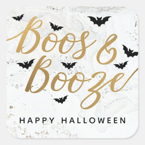 Boos  Booze Halloween Party Square Sticker