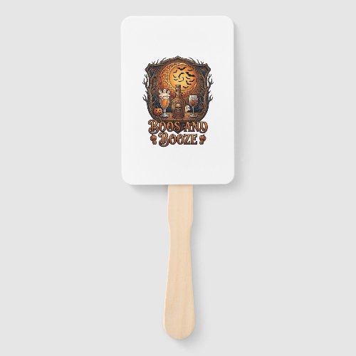 Boos Booze Halloween Skull Bottle Beer Wine Bats M Hand Fan