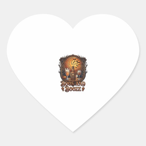 Boos Booze Halloween Skull Bottle Beer Wine Bats M Heart Sticker