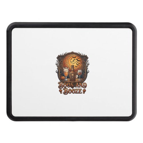 Boos Booze Halloween Skull Bottle Beer Wine Bats M Hitch Cover