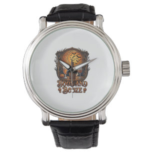 Boos Booze Halloween Skull Bottle Beer Wine Bats M Watch