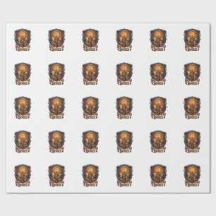 Boos Booze Halloween Skull Bottle Beer Wine Bats M Wrapping Paper