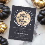 Boos & Booze Moon Bats Adult Halloween Party Invitation<br><div class="desc">Gather everyone together with this Boos & Booze Halloween Party. This design features a full moon and bats. You can even customize this item to your liking.</div>