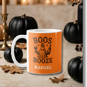 Boos & Booze Vintage Ghost Coffee Mug