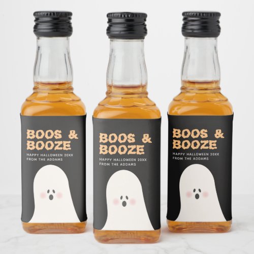Boos  Boozed Halloween Cute Ghost Mini Alcohol Li Liquor Bottle Label