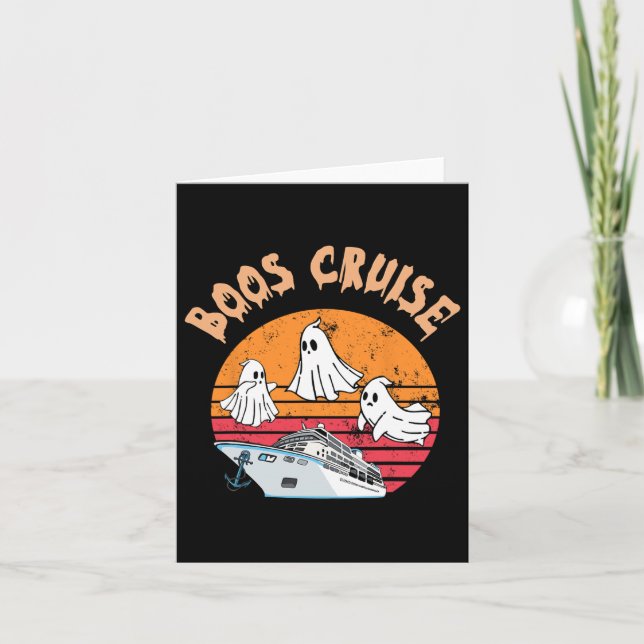 Boos Cruise Trip Funny Halloween Costumes Matching Card (Front)