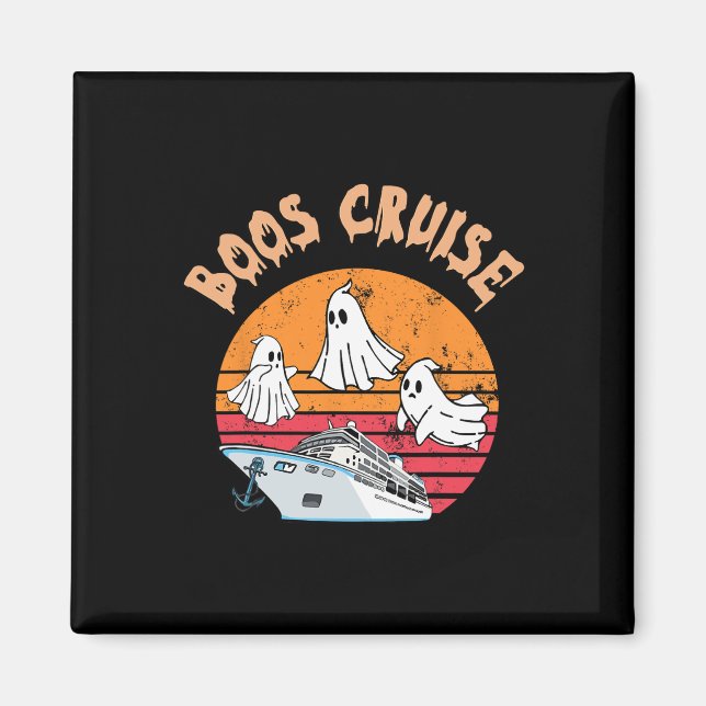 Boos Cruise Trip Funny Halloween Costumes Matching Magnet (Front)