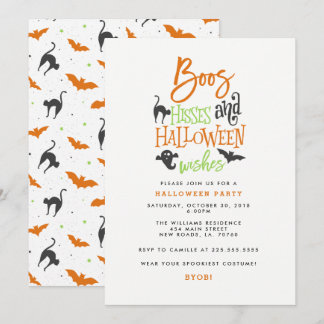 Boos Hisses and Halloween Wishes Invitation