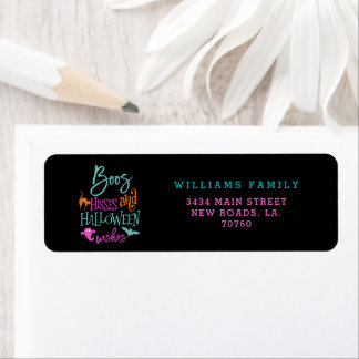 Boos Hisses and Halloween Wishes Label